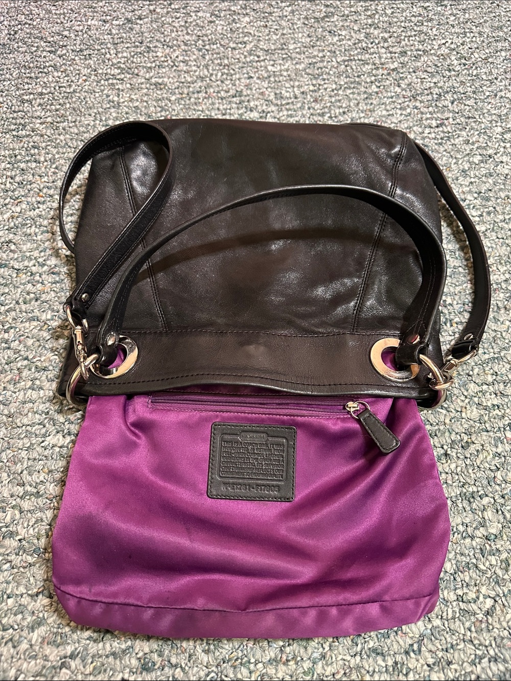 EUC Coach Y2K Ashley Hippie Bag F17605 Black Leather Pleated Shoulder Bag - Picture 13 of 14